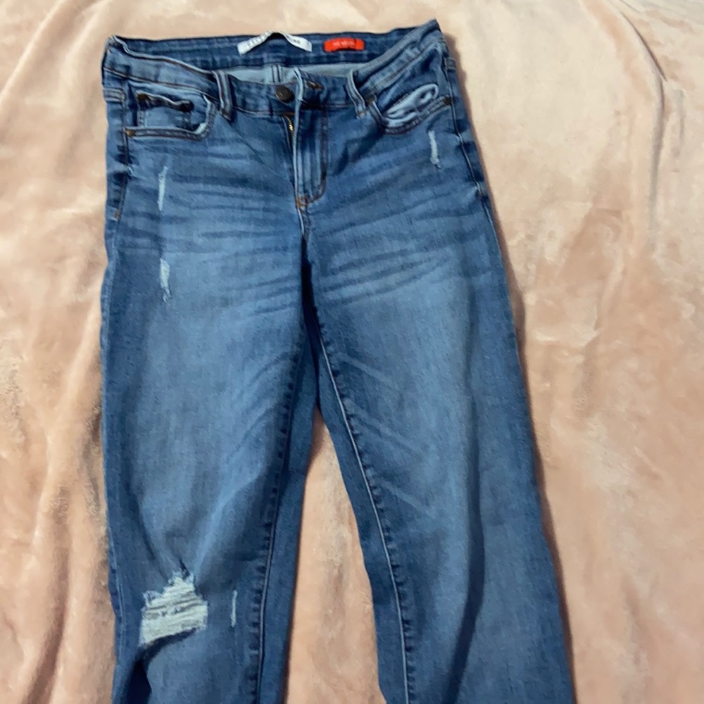 low waisted straight jeans